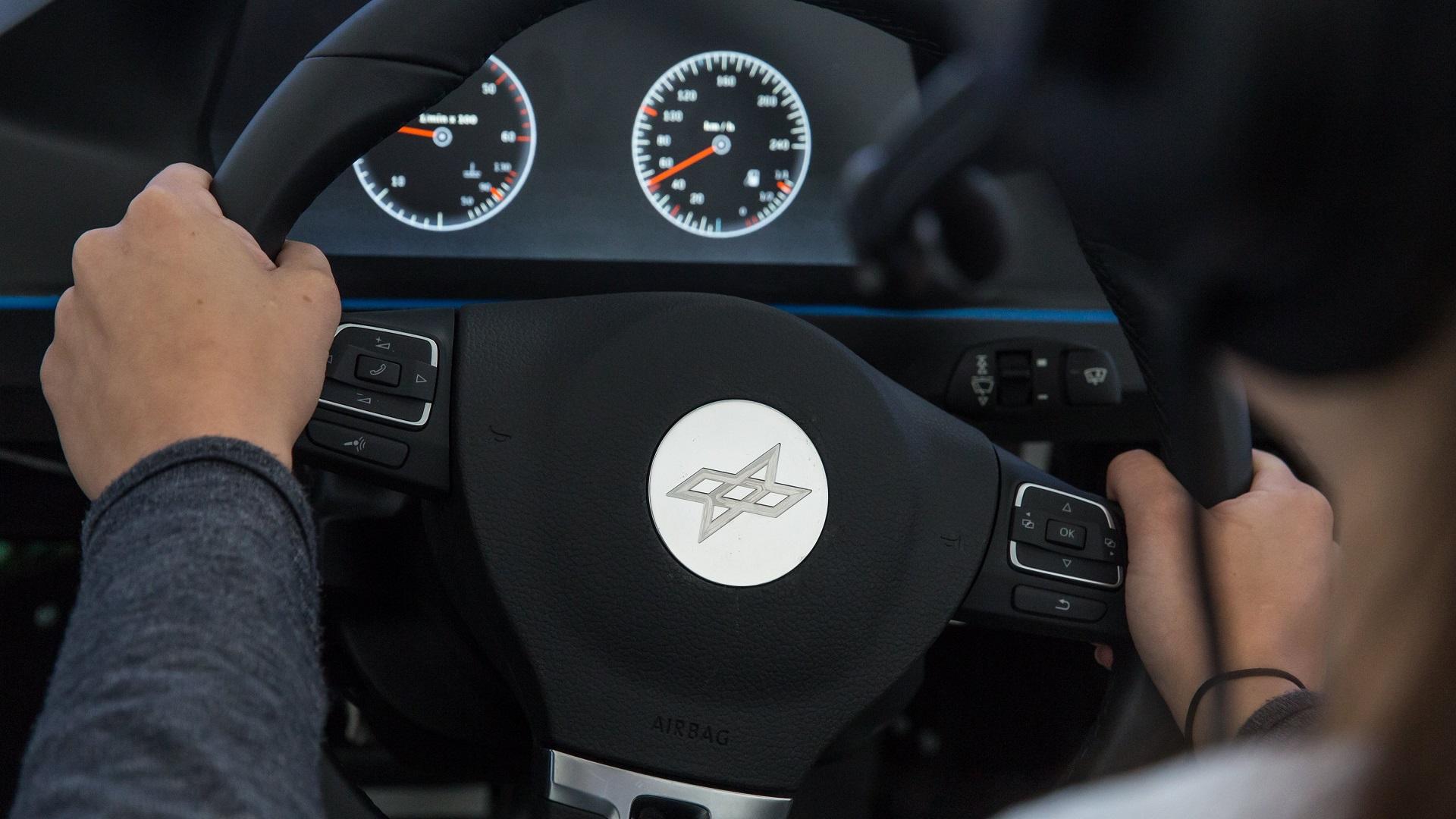 Testsituation im Fahrsimulator