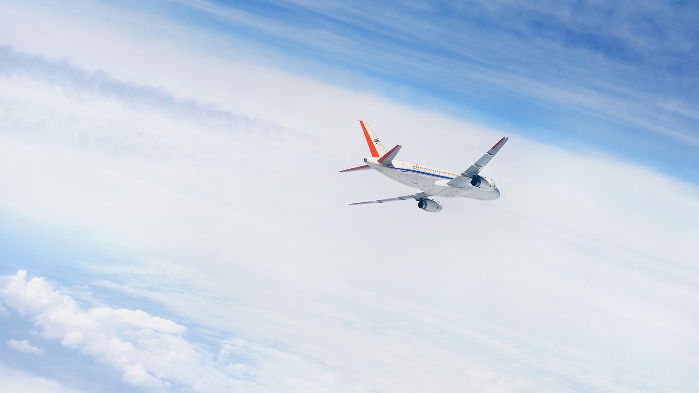 Forschungsflugzeug A320 ATRA in der Luft