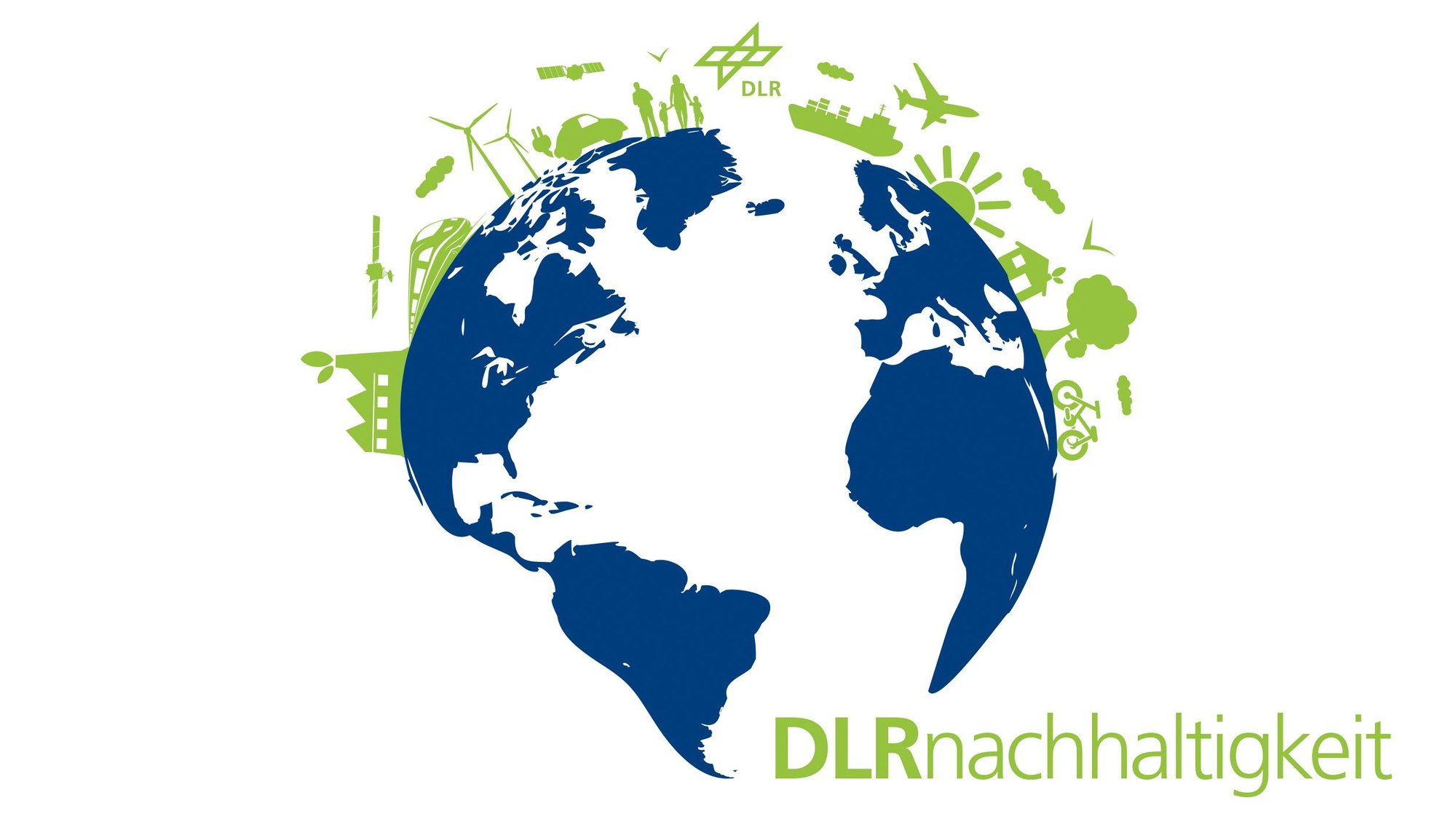 Wort-Bild-Marke des DLR zum Thema DLR-Nachhaltigkeit