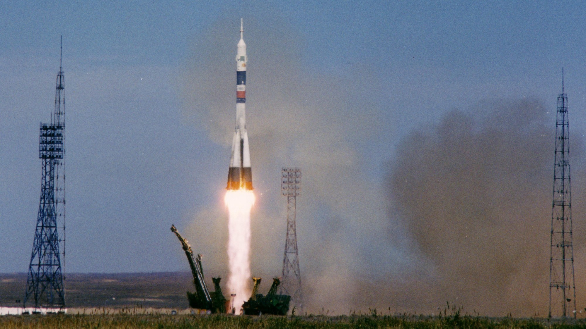 Reiter startet mit einer Sojus-Rakete ins All