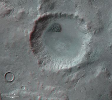 Mars - Argyre Planitia Einschlagbecken in 3D
