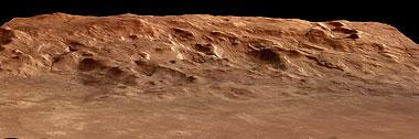 Mars - Hellas Planitia - perspektivische Ansicht
