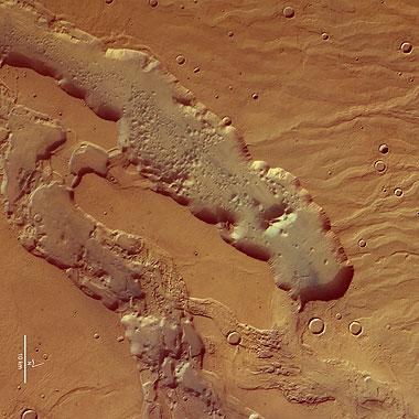 Mars - Täler Dao Vallis und Niger Vallis