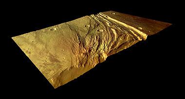 Acheron Fossae - perspektivische Ansicht