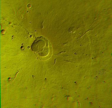 Mars-Vulkan Hecates Tholus in 3D