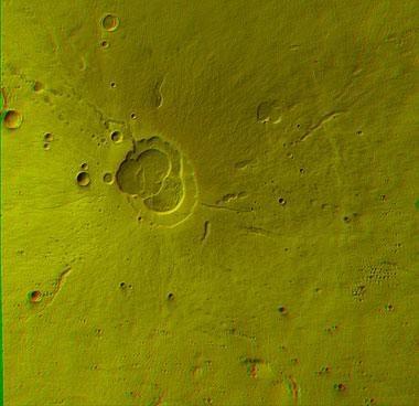 Mars-Vulkan Hecates Tholus in 3D