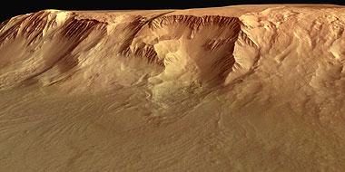 Riesige Abbruchkante am Mars-Vulkan Olympus Mons