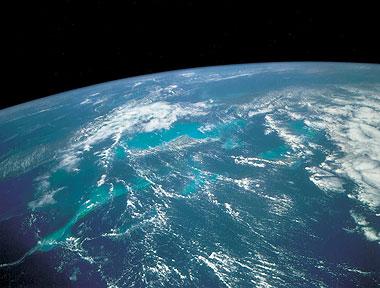 Die Erde vom All aus betrachtet