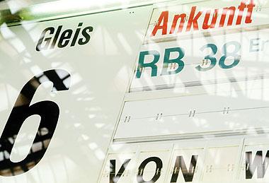 Ankunftsanzeige Bahnhof