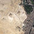 Satellitenaufnahme der Pyramiden von Gizeh