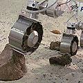 Metallrad des Rovers Exomars