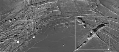 Senkrechte Draufsicht auf Phoenicis Lacus mit Erläuterungen