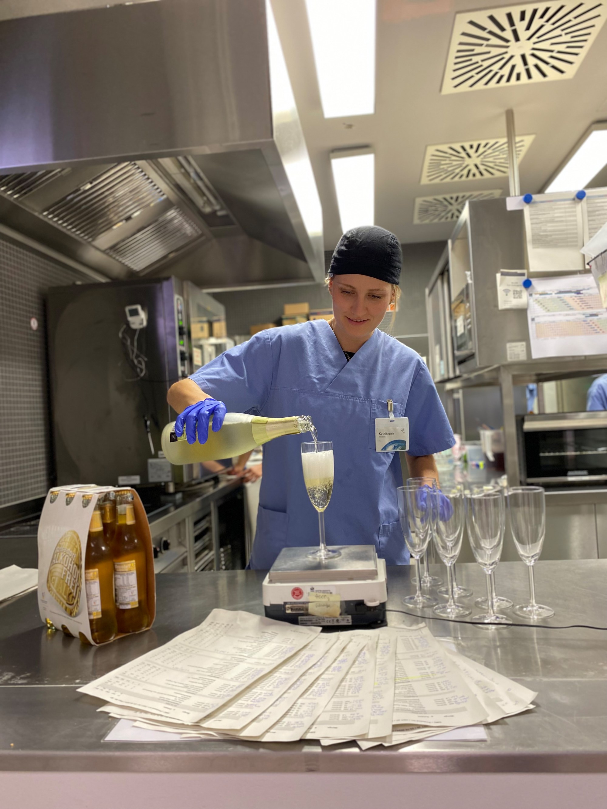 Abwiegen der Getränke