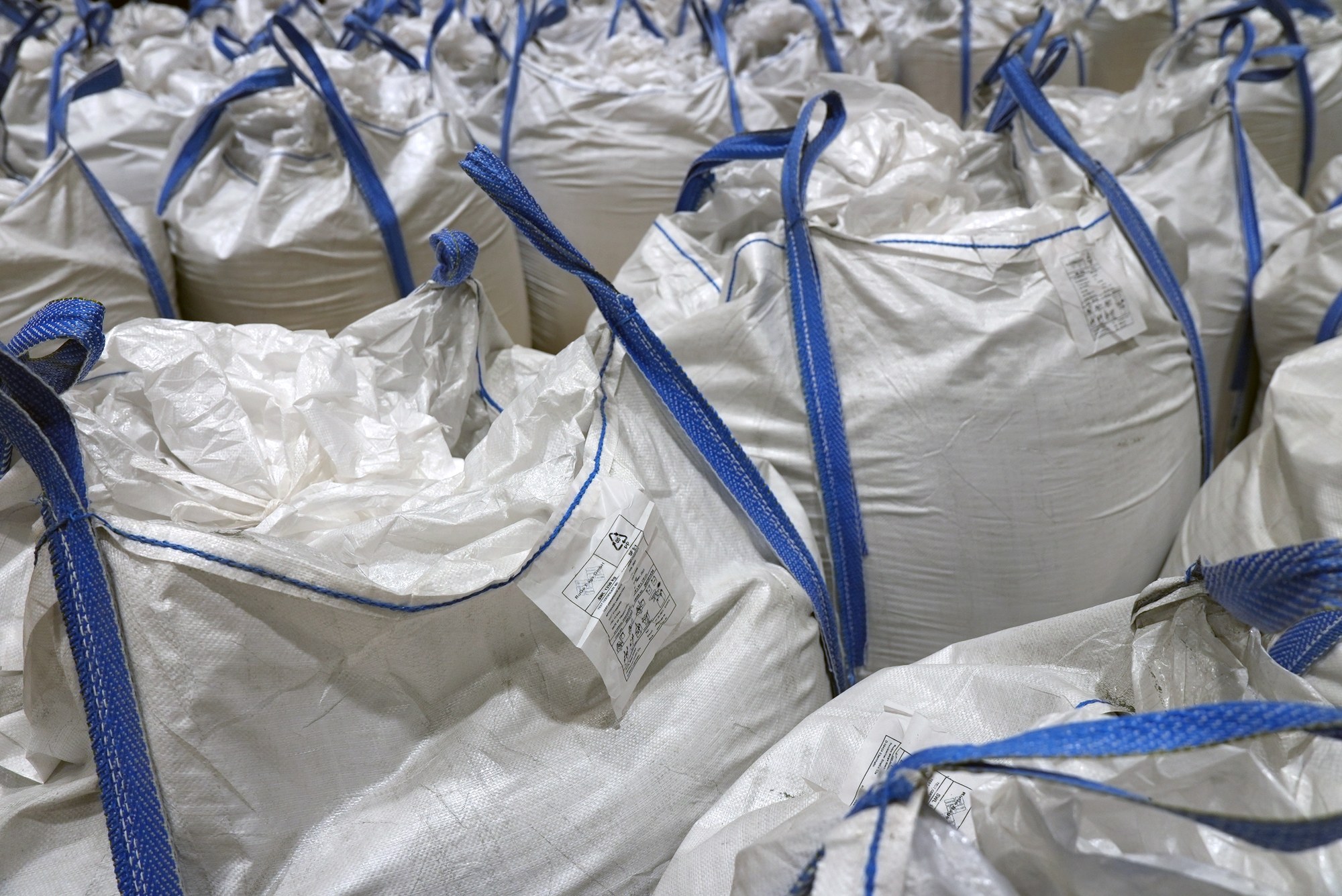 Die gesamte LUNA-Halle ist bereits mit Bigbags gefüllt