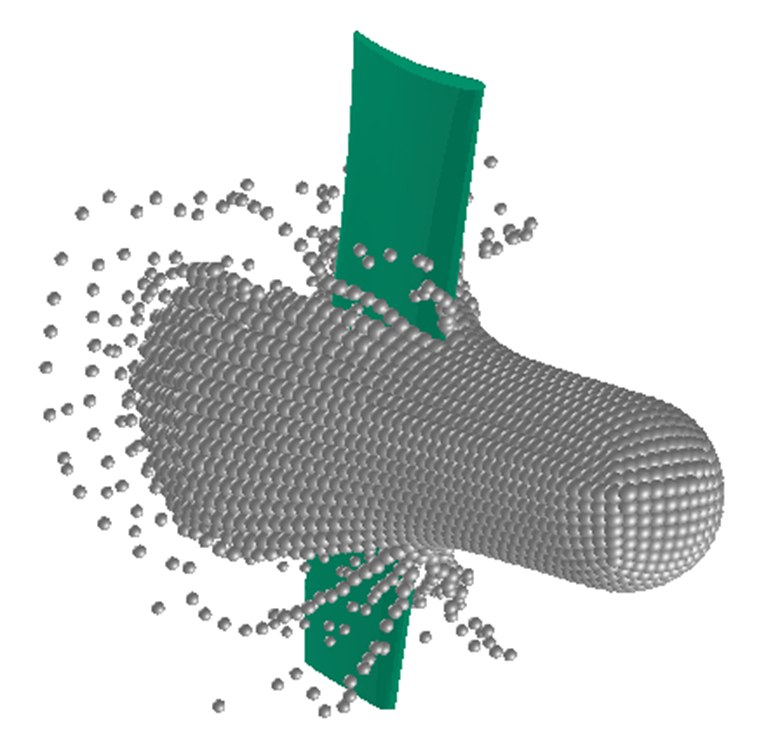 Impact Simulation eines Ersatzvogels auf eine Leitschaufel-Struktur