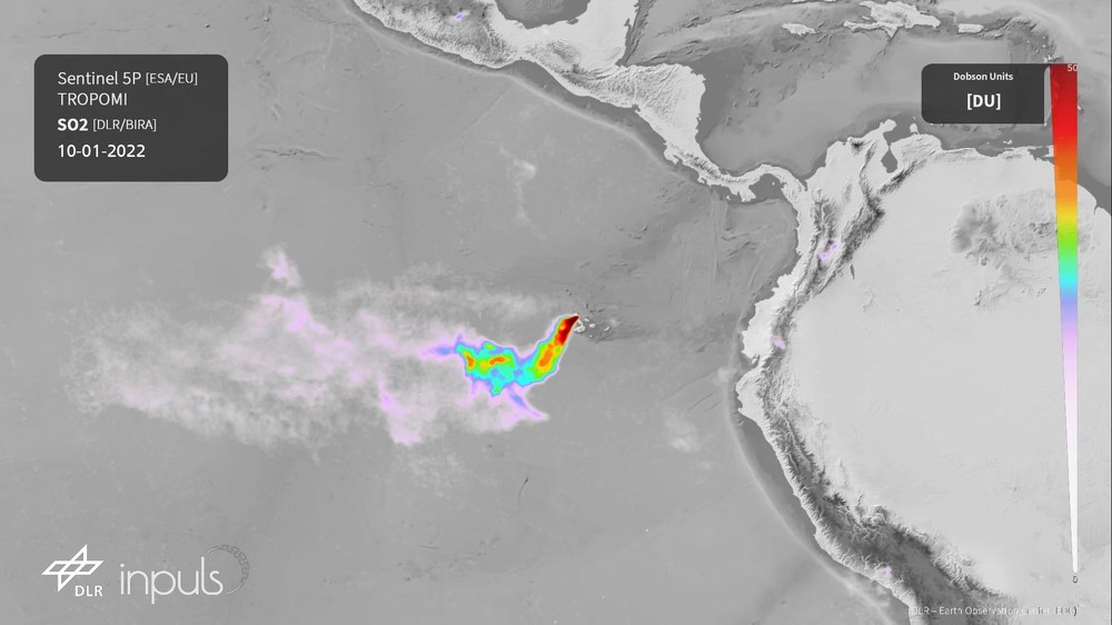 Ausbruch des Vulkans Wolf der Insel Isabela der Galápagos-Inseln am 7. Januar 2022