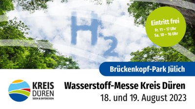 Das Plakat der Wasserstoff-Messe des Kreises Düren in Jülich