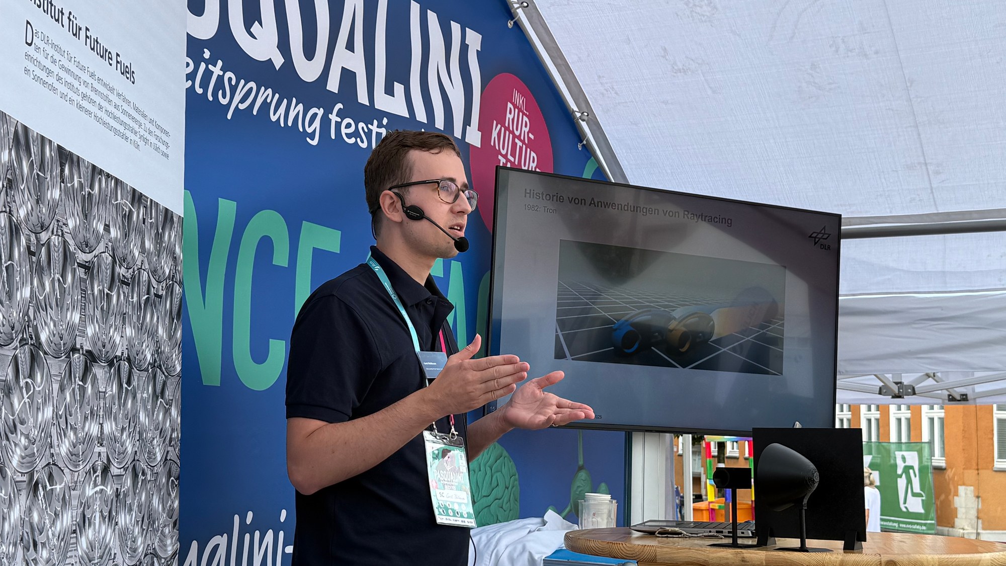 Cord Bleibaum gab neben historischen Beispielen einen Einblick in die Verwendung von Raytracing in der Großforschungsanlage Synlight des DLR.