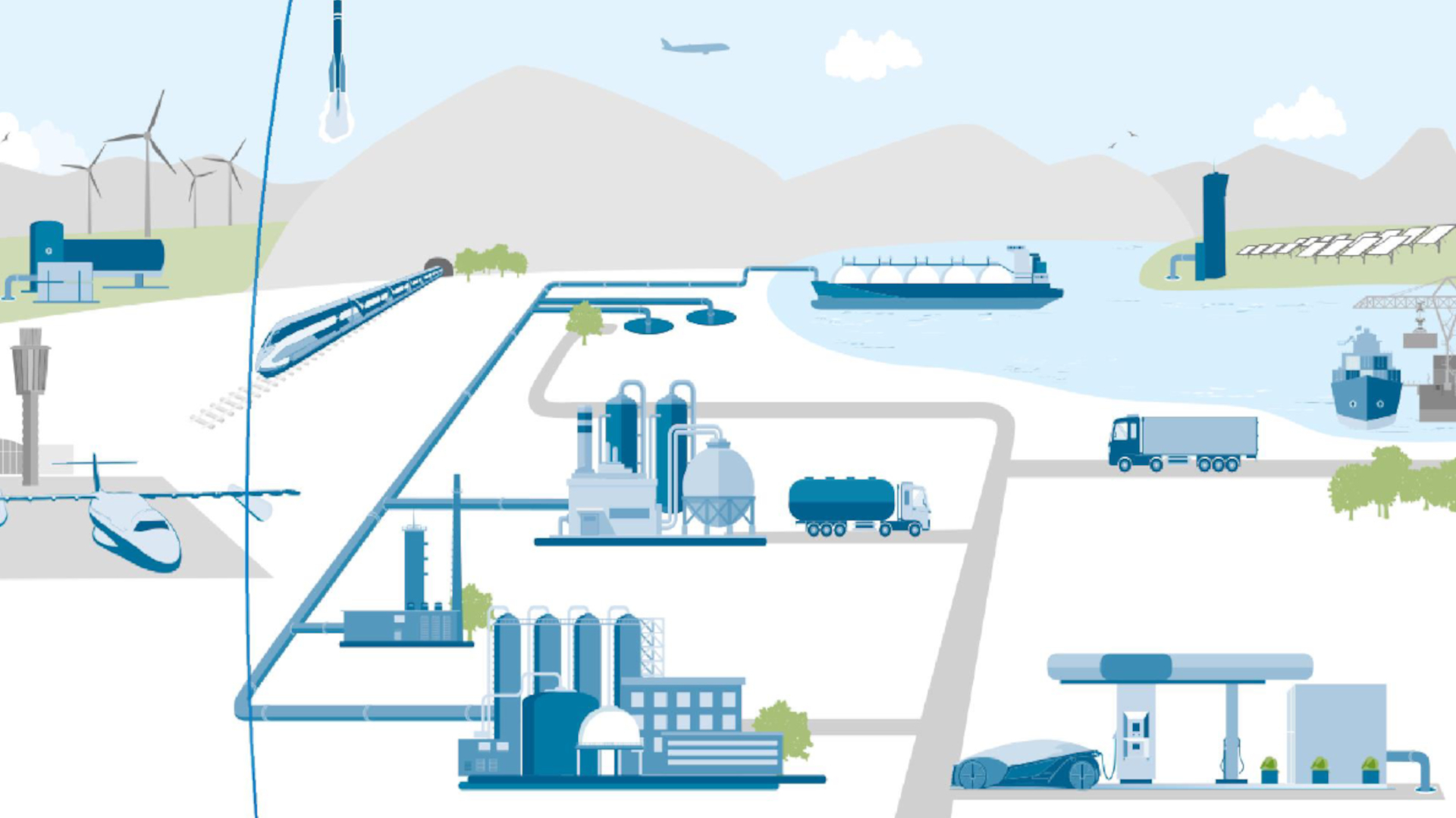 Ein Vorschaubild mit einem schematischen Wasserstoff-System