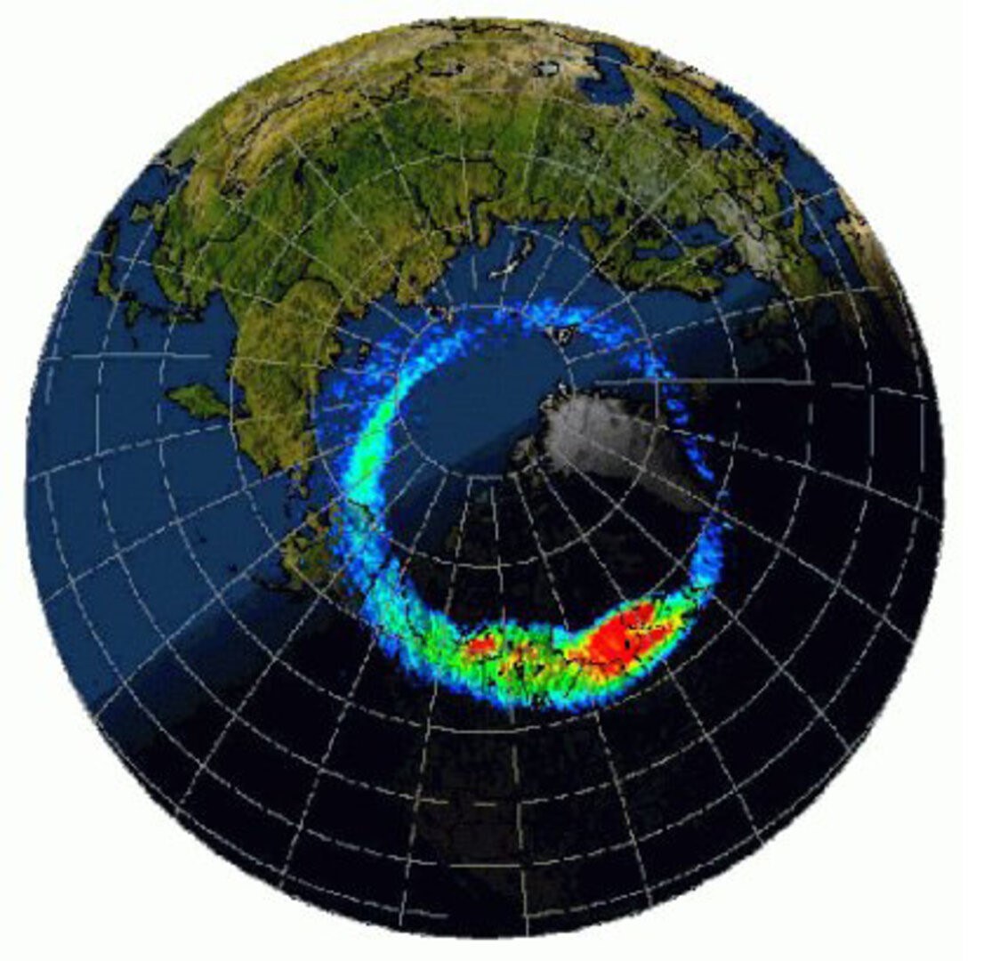Darstellung des nördlichen Polarlichtovals