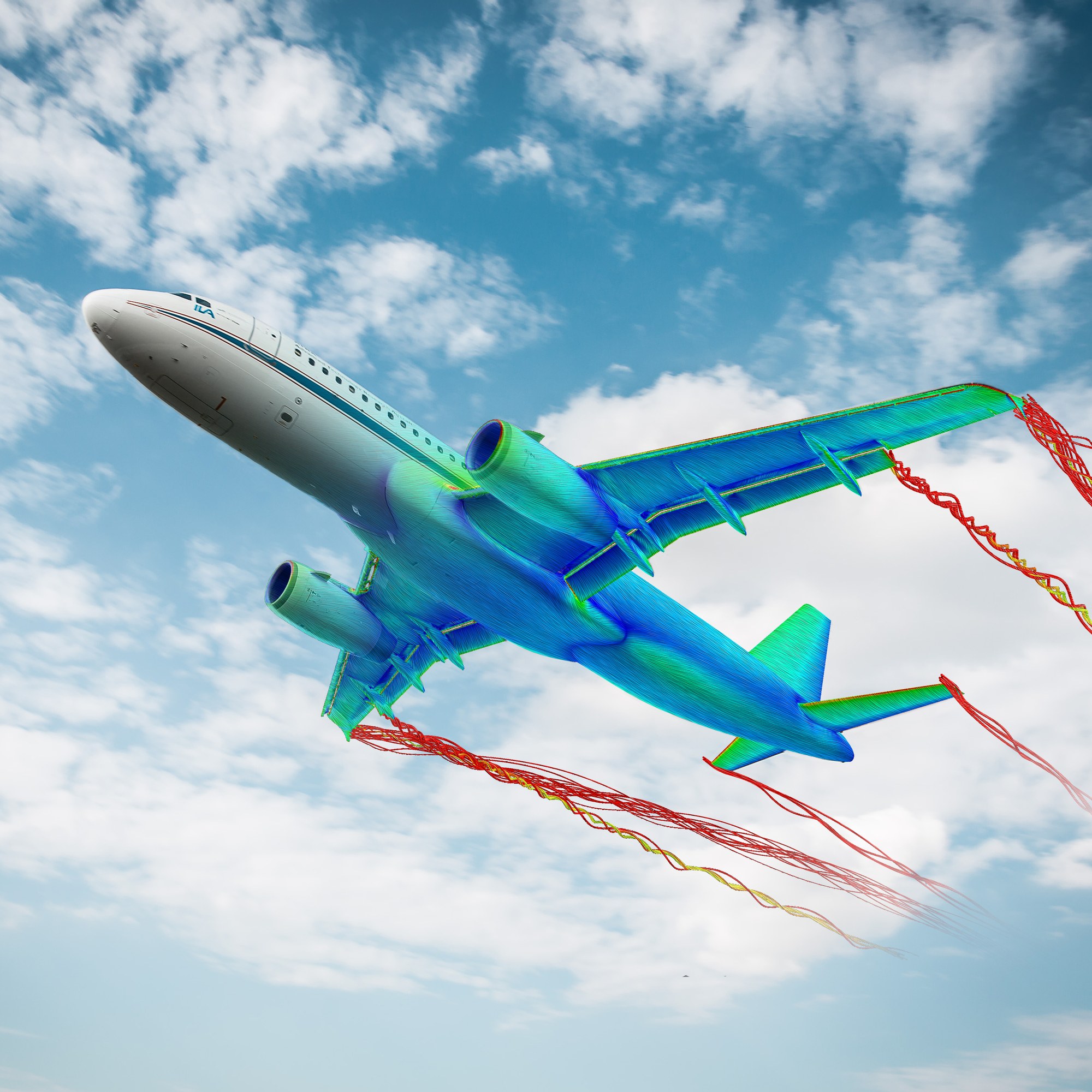 Ein Flugzeug im Rahmen eines Forschungsprojektes vom DLR-Institut für Aerodynamik und Strömungstechnik