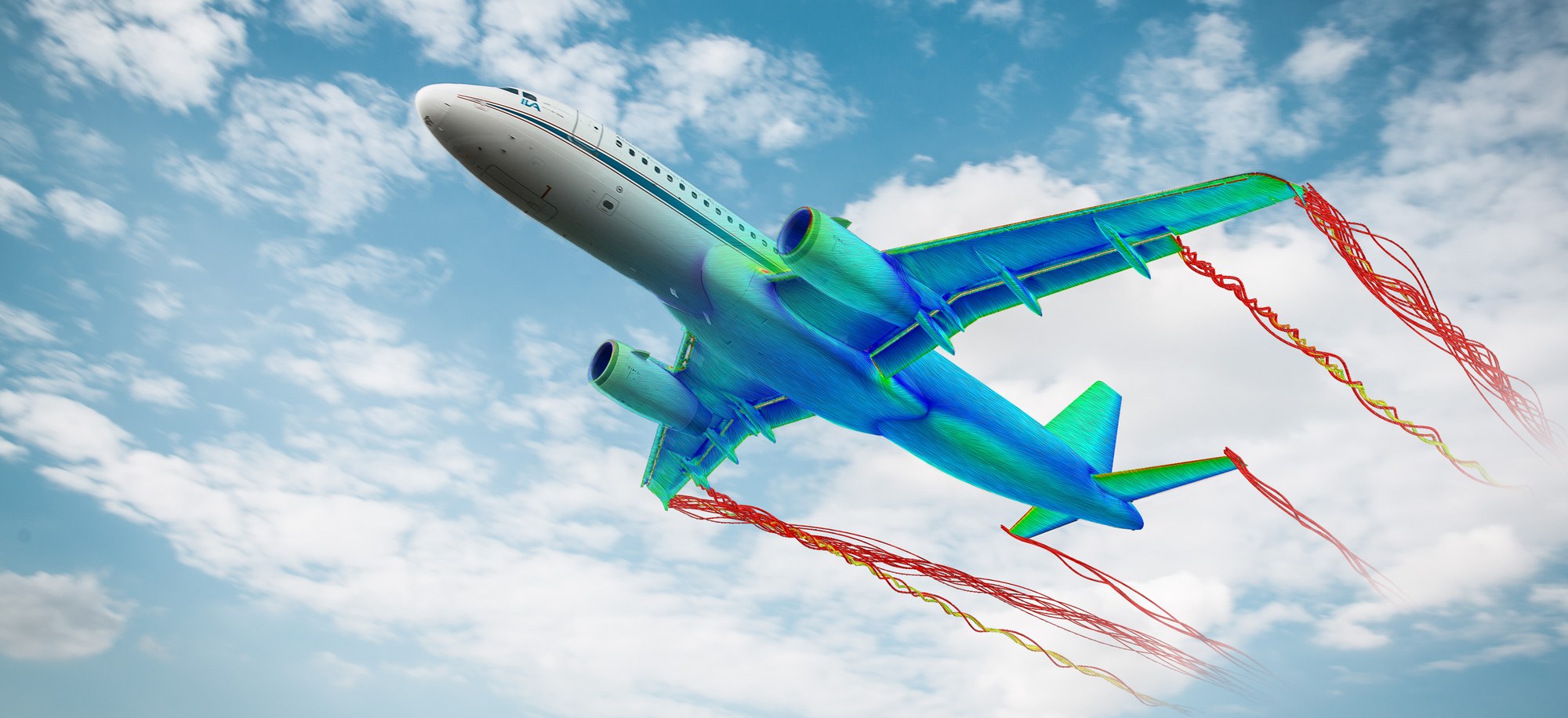 Ein Flugzeug im Rahmen eines Forschungsprojektes vom DLR-Institut für Aerodynamik und Strömungstechnik