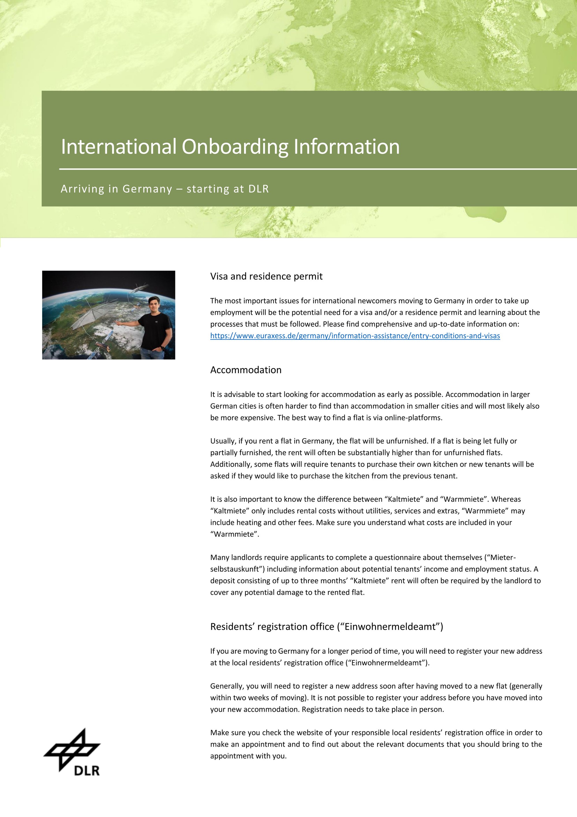 Information: DLR International Onboarding