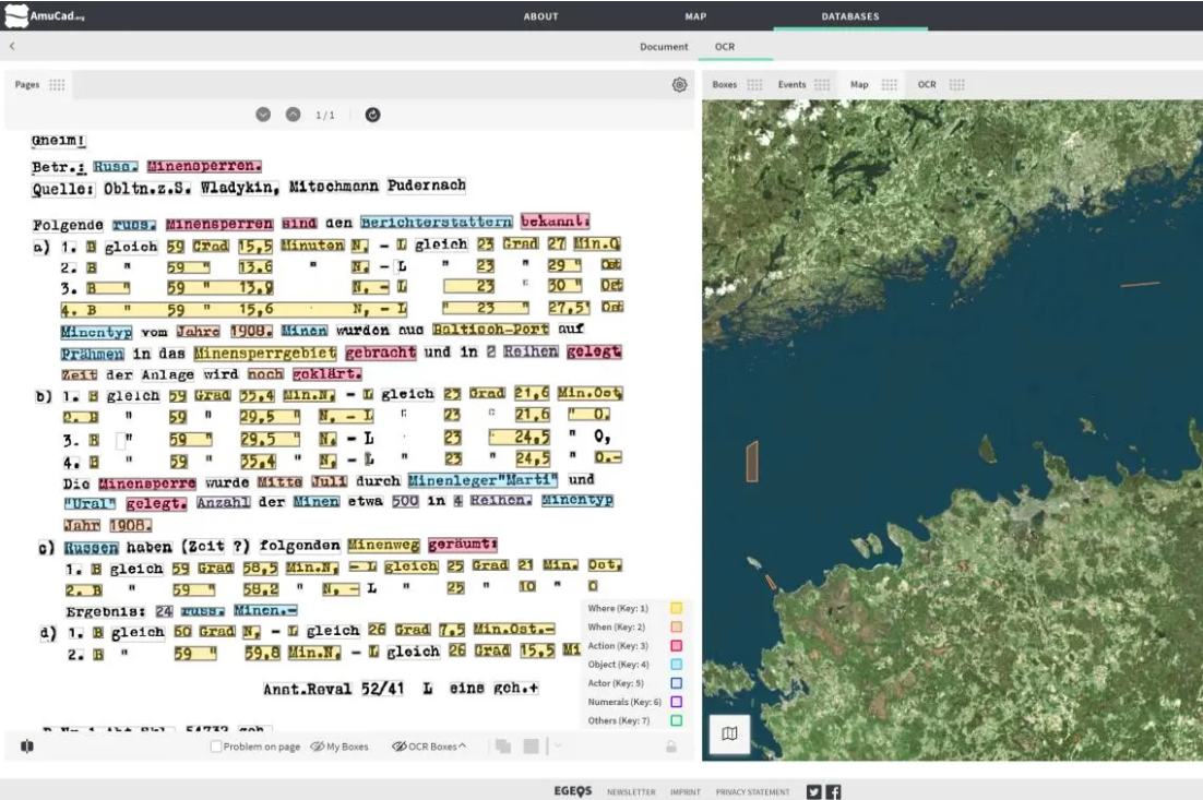 Kartierung von Kampfstoffen unter Wasser: historische Dokumente werden ausgewertet, die Hinweise auf die Lage und den Umfang von gefährlichen Kampfstoffen geben können.