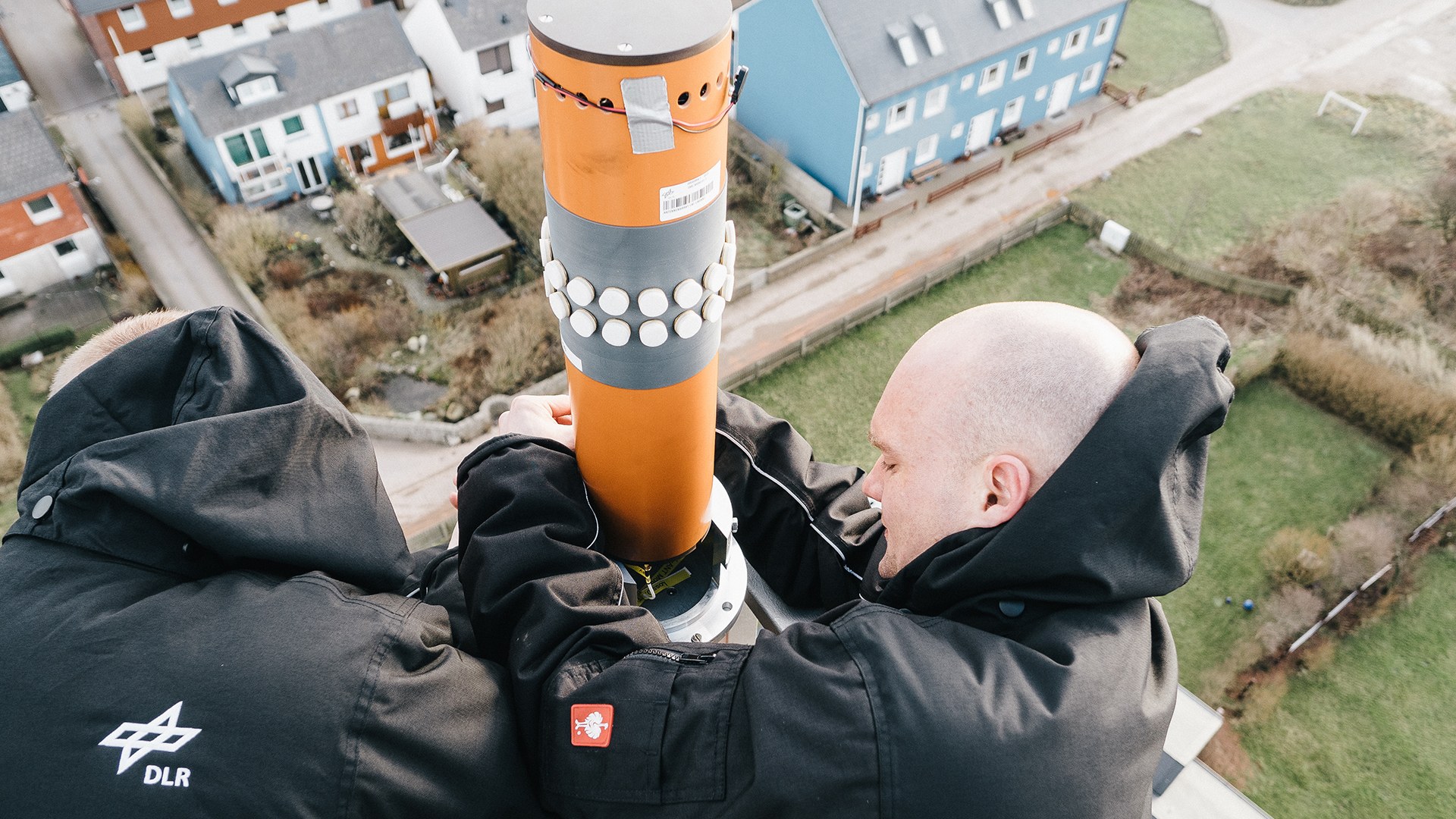 Antennenmontage auf Helgoland