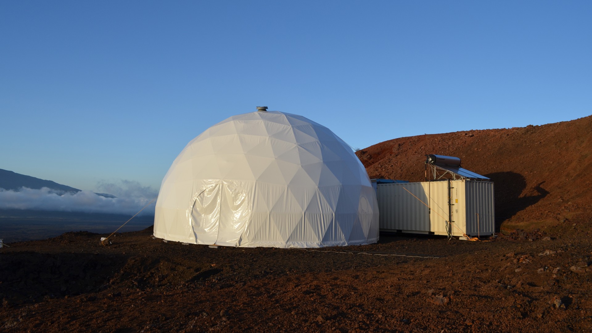 Das „Zuhause“ der Mars-Crew: eine kleine Kuppel mit Wohn- und Schlafräumen.
