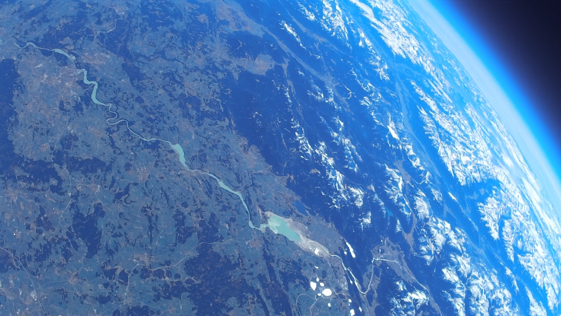 Der Blick auf die Erde aus einem Stratosphärenballon