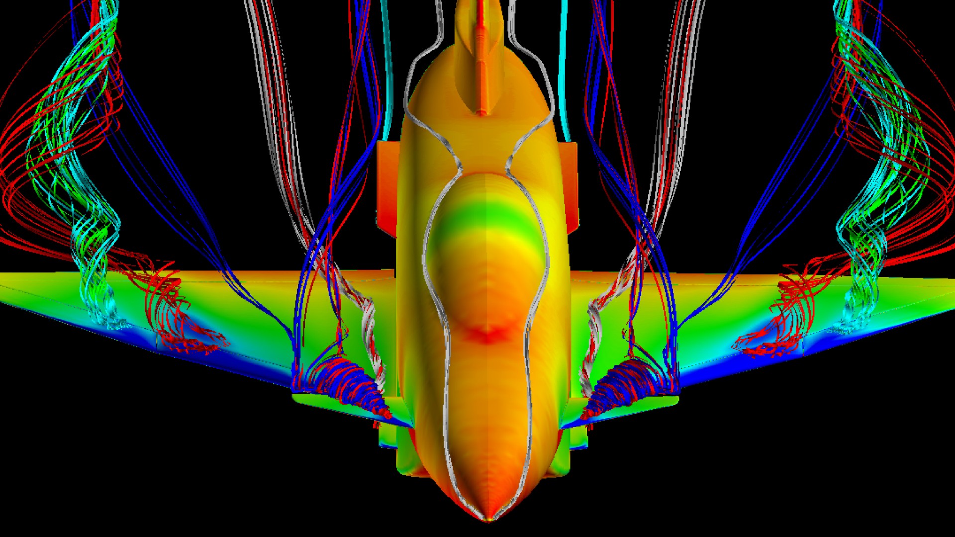 Simulation Strömung um einen Deltaflügel