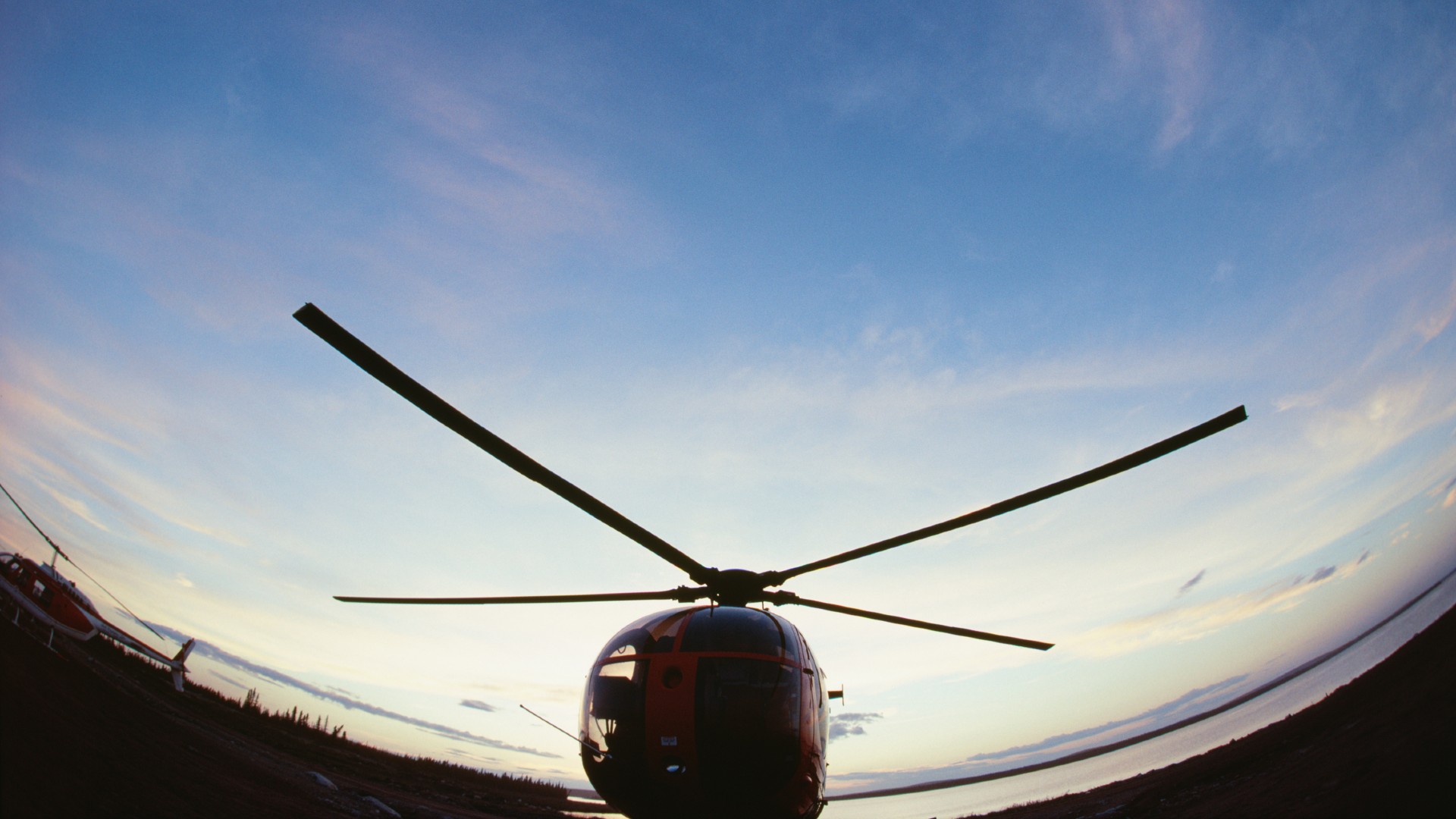 Rotorblätter eines Hubschraubers