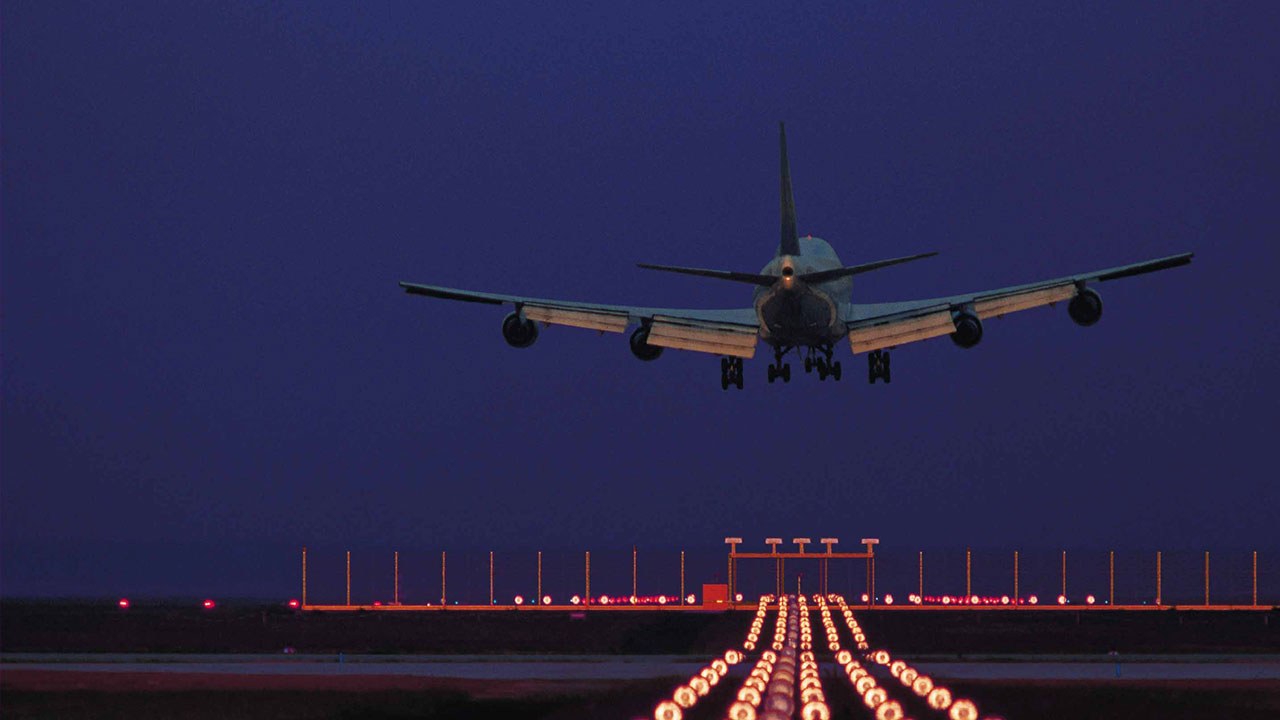 Flugzeug beim landen