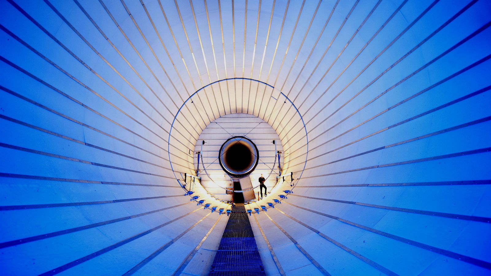 Luftberuhigungskammer in einem Prüfstand für Flugzeugtriebwerke