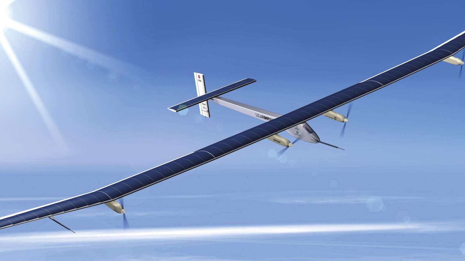 Solarflugzeug mit über 11.000 Solarzellen auf den Tragflächen