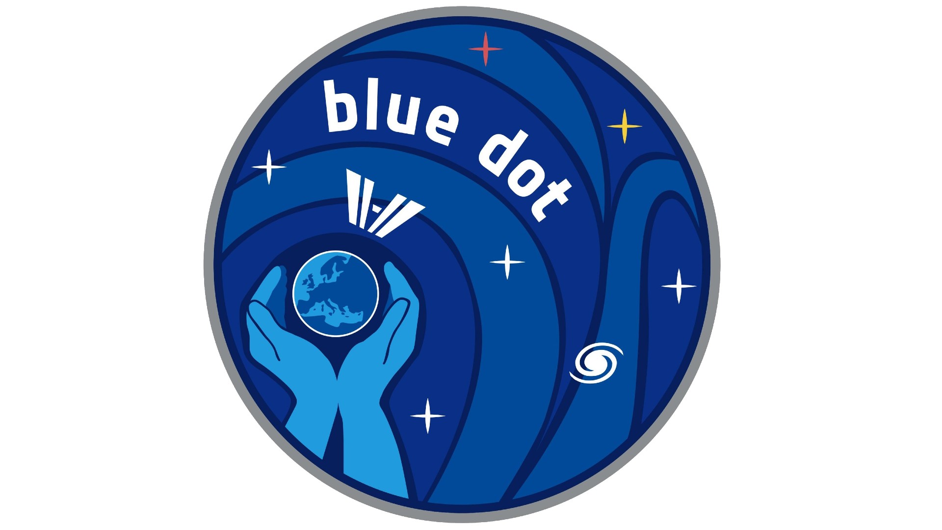 Das Logo zur Mission „Blue Dot“.