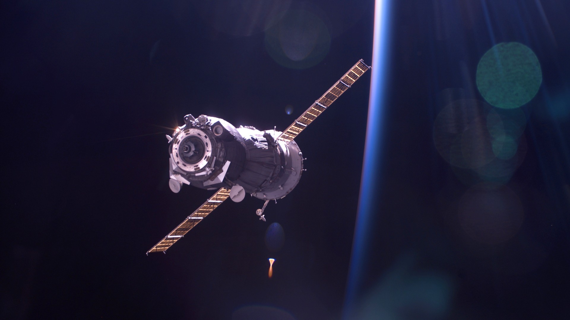 Ein Sojus-Raumschiff nähert sich der ISS