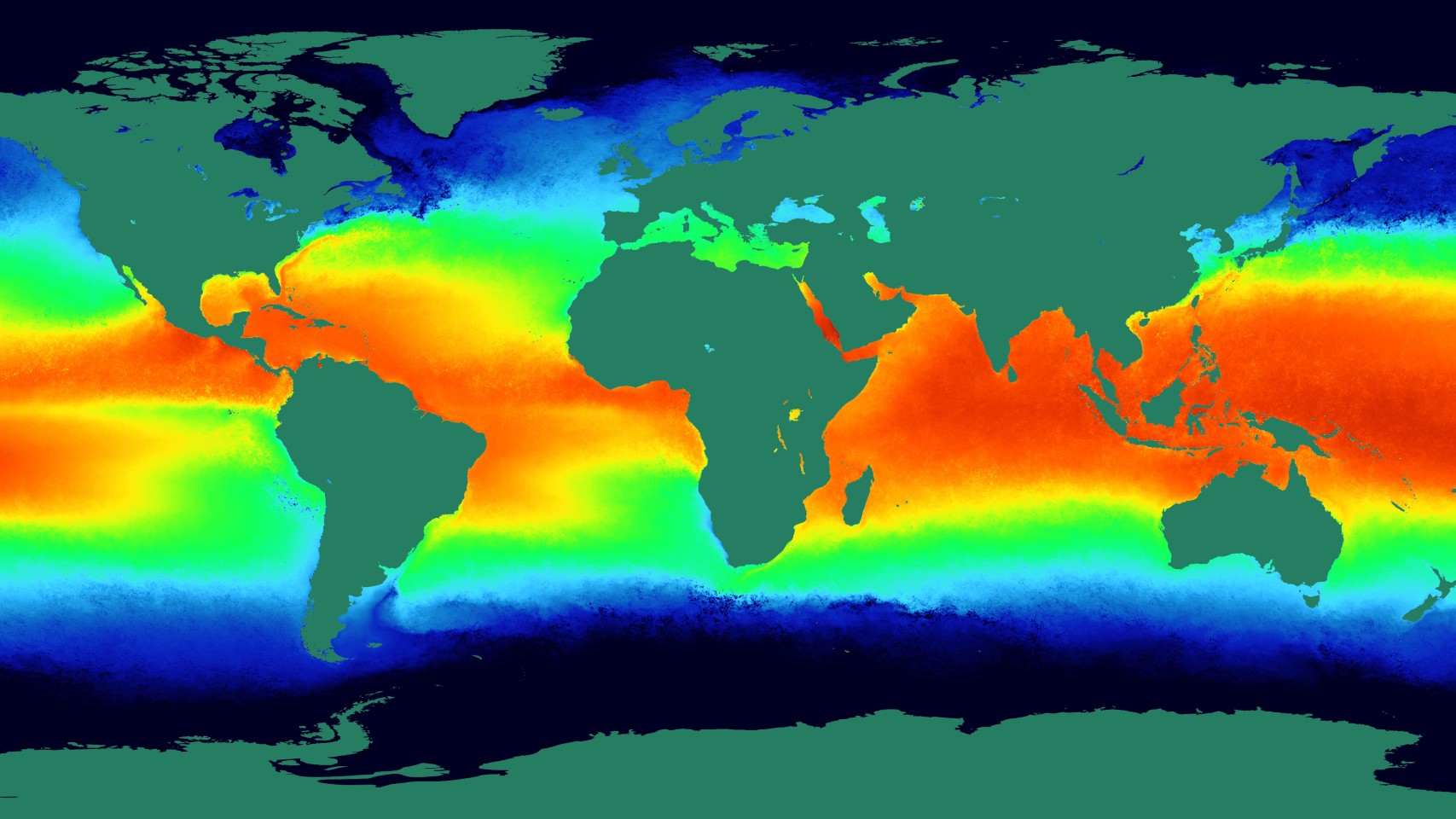 Karte zeigt die Temperaturen der Meeresoberfläche