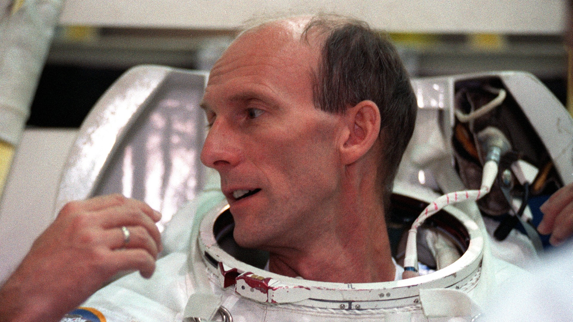 Gerhard Thiele, ESA-Astronaut aus Deutschland, beim Training.