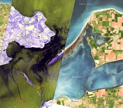 TerraSAR-X-Aufnahme eines Ölteppich im Schwarzen Meer