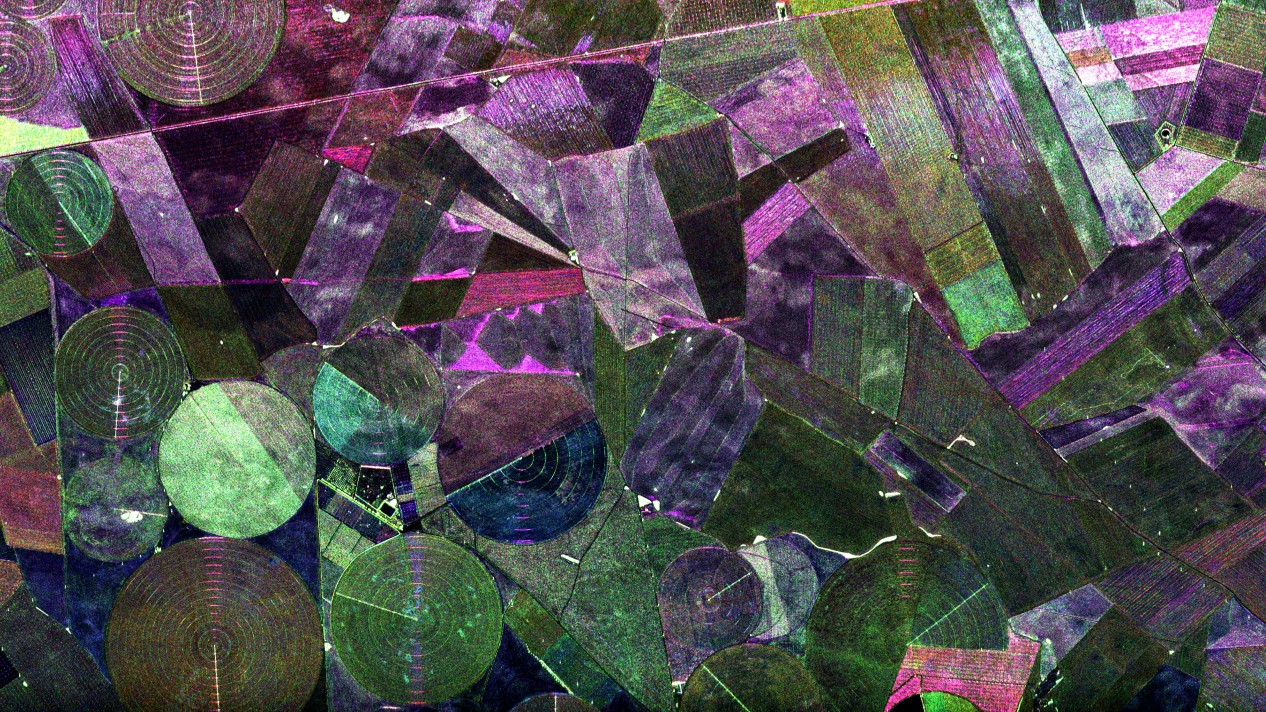 Satellitenbild von Getreidefelder