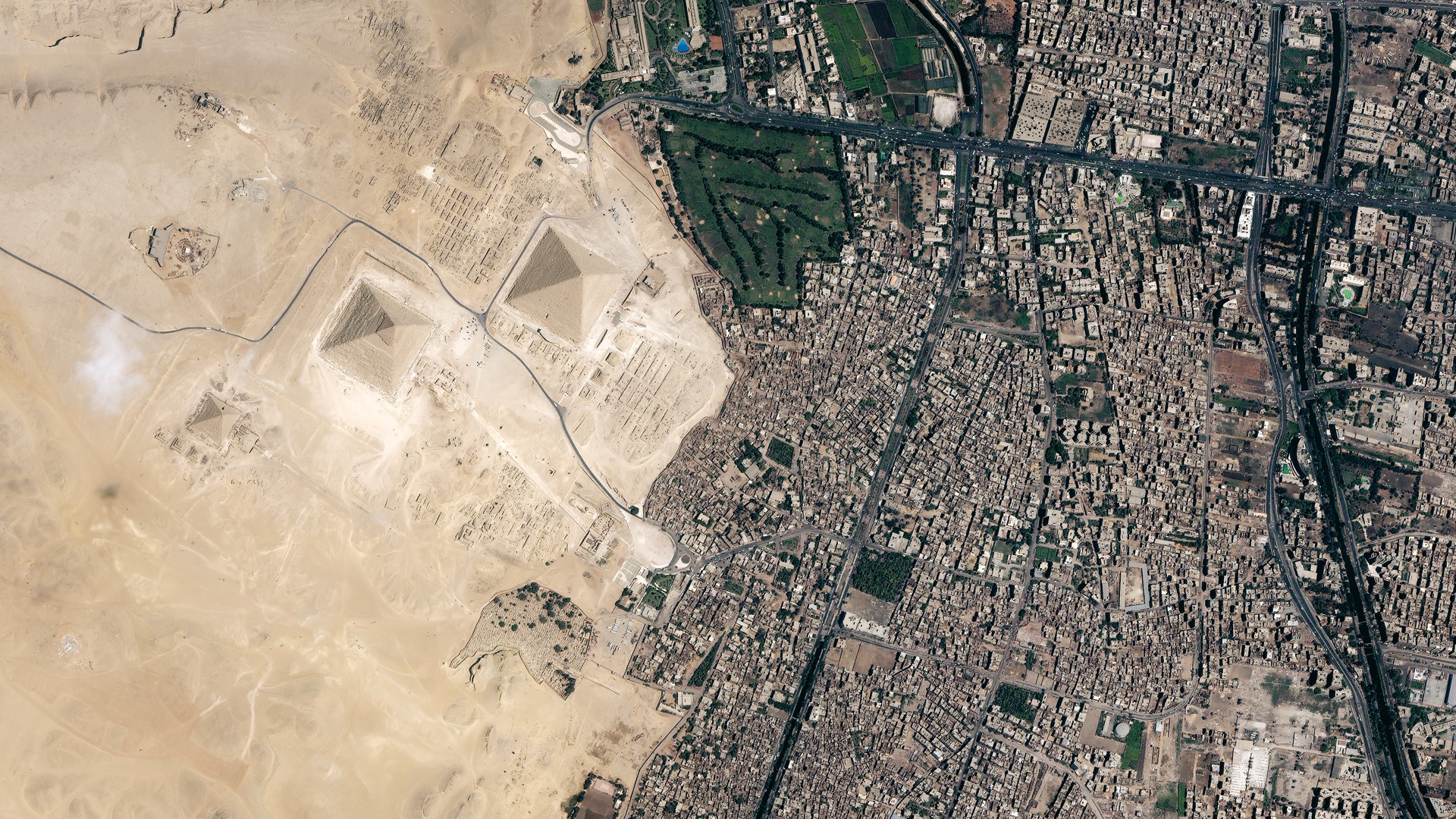 Satellitenbild Pyramiden von Gizeh