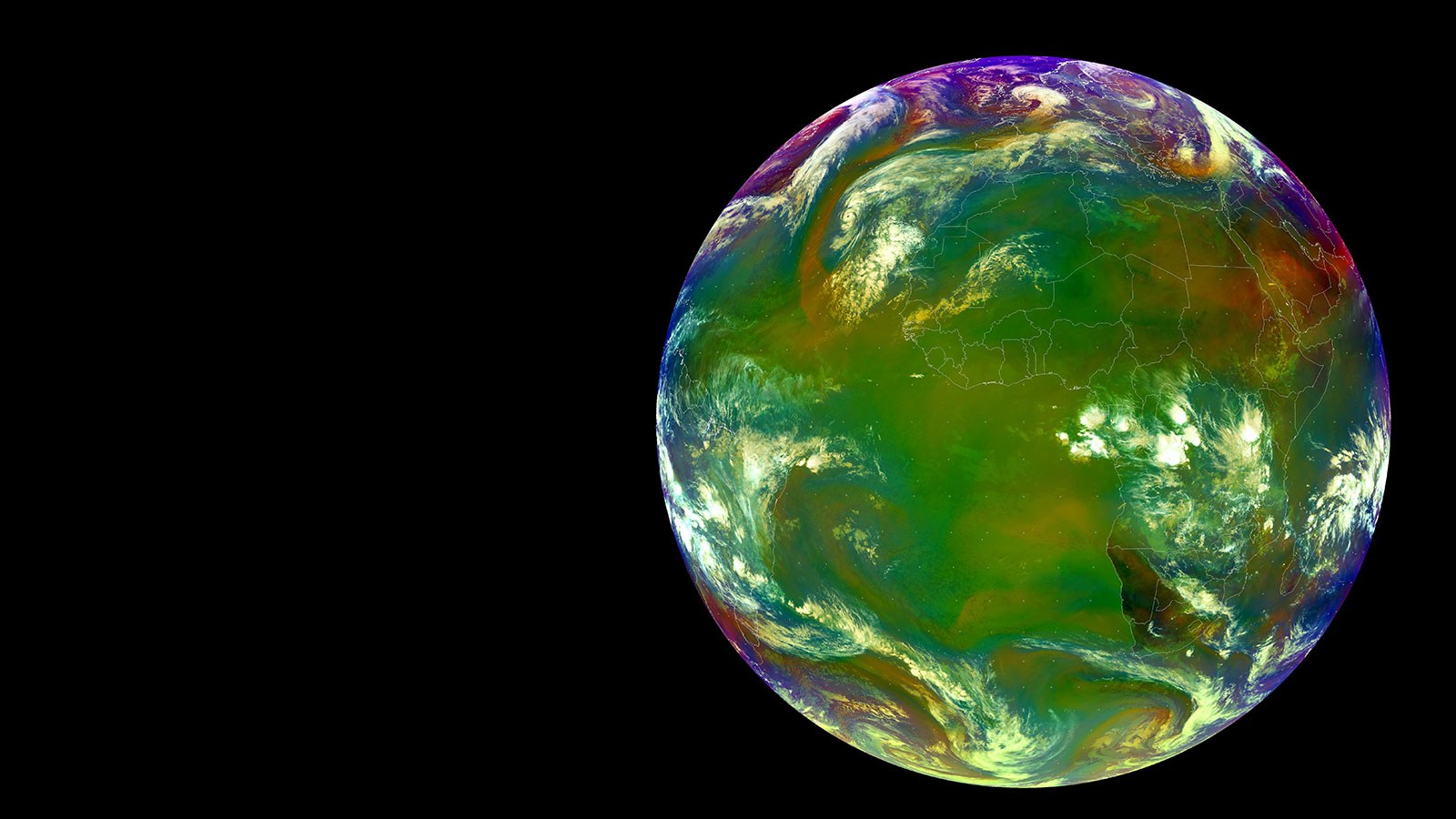 Falschfarbenbild der Erde