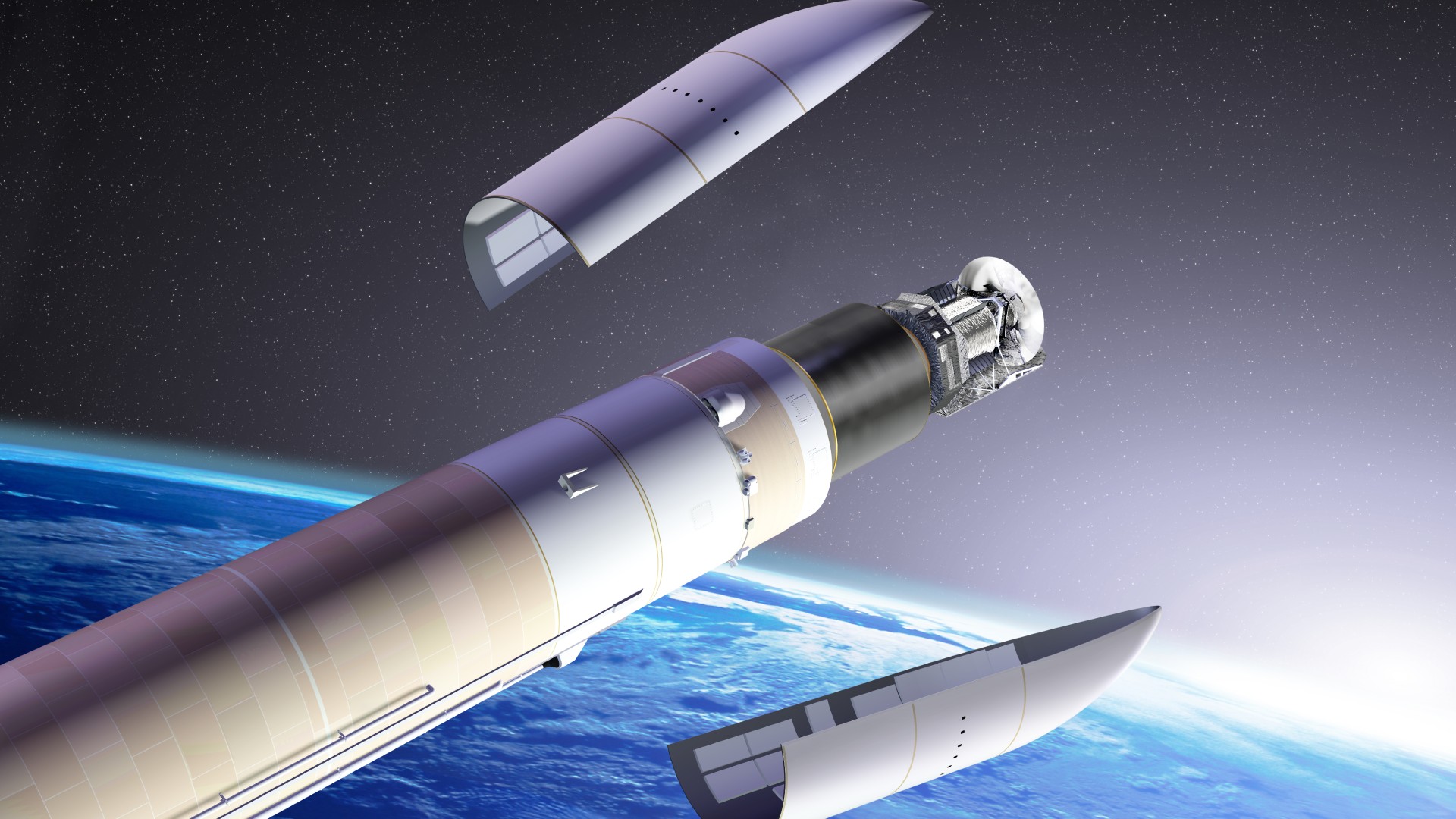 Illustration: Die „Fairing“ wird abgesprengt