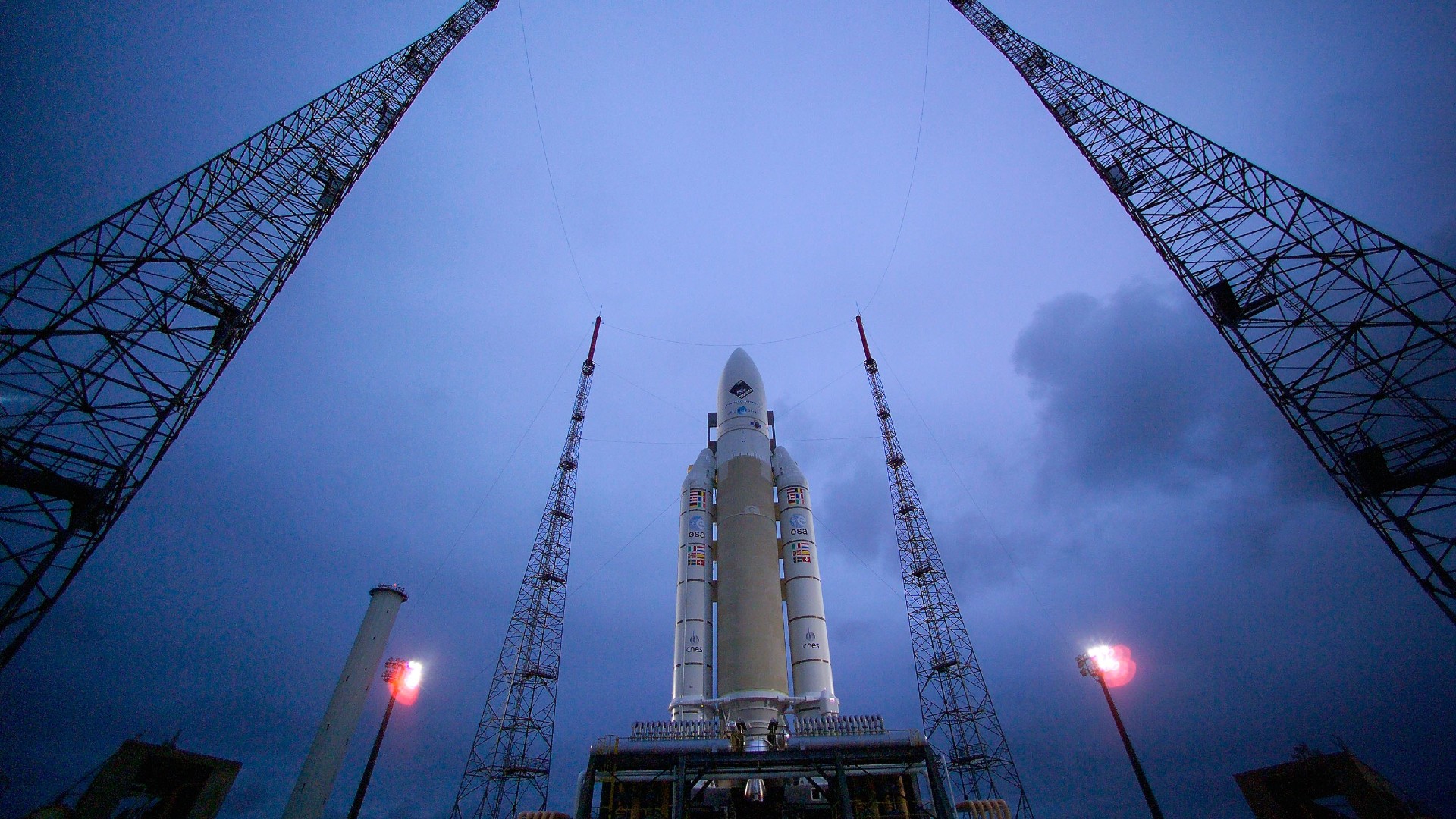 Eine Ariane 5 vor dem Start