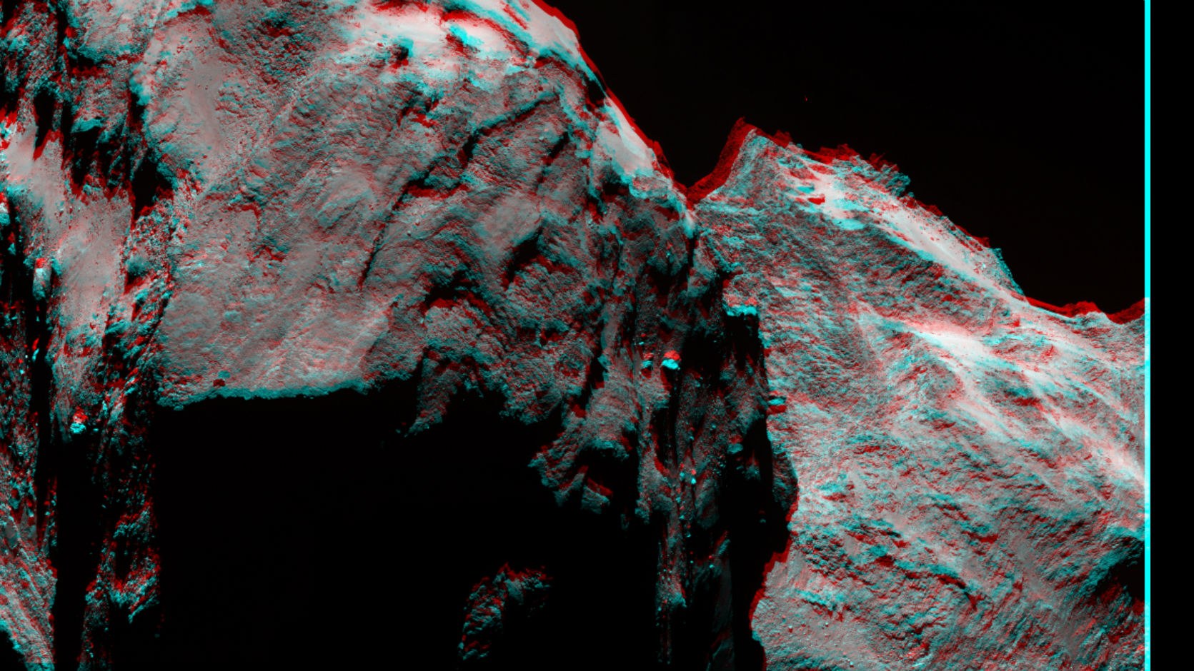 Dieses Bild zeigt den Kometen aus ca. 40 Kilometer Abstand