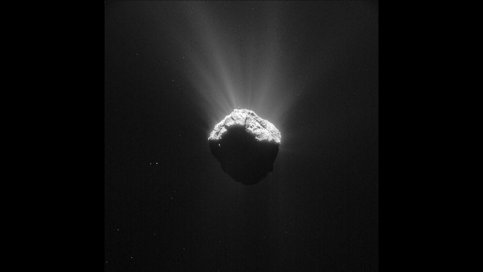 Aus 162 Kilometern Distanz nahm die Rosetta-Sonde dieses beeindruckende Foto des Kometen auf.