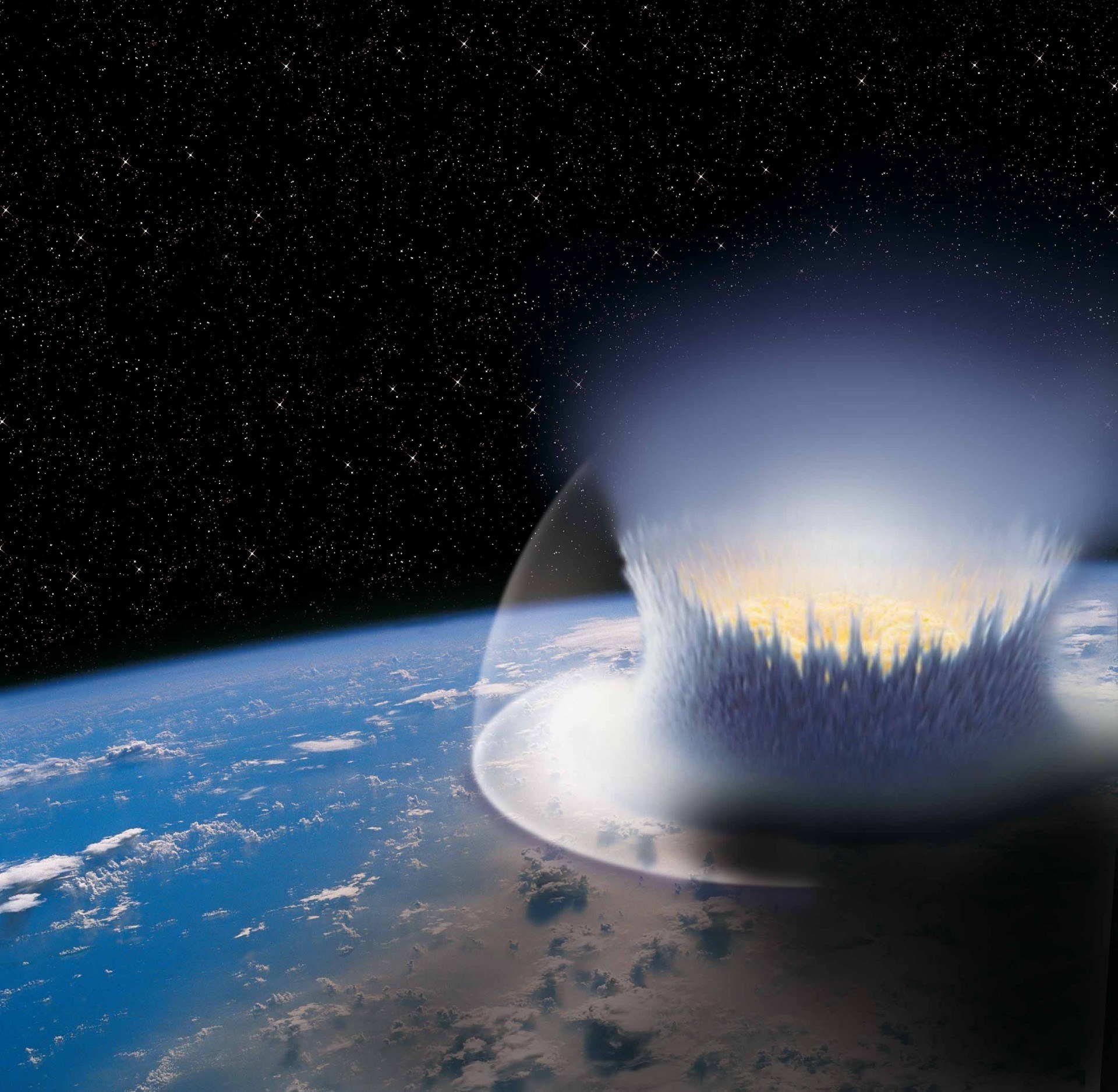 Illustration Meteoriten-Einschlag