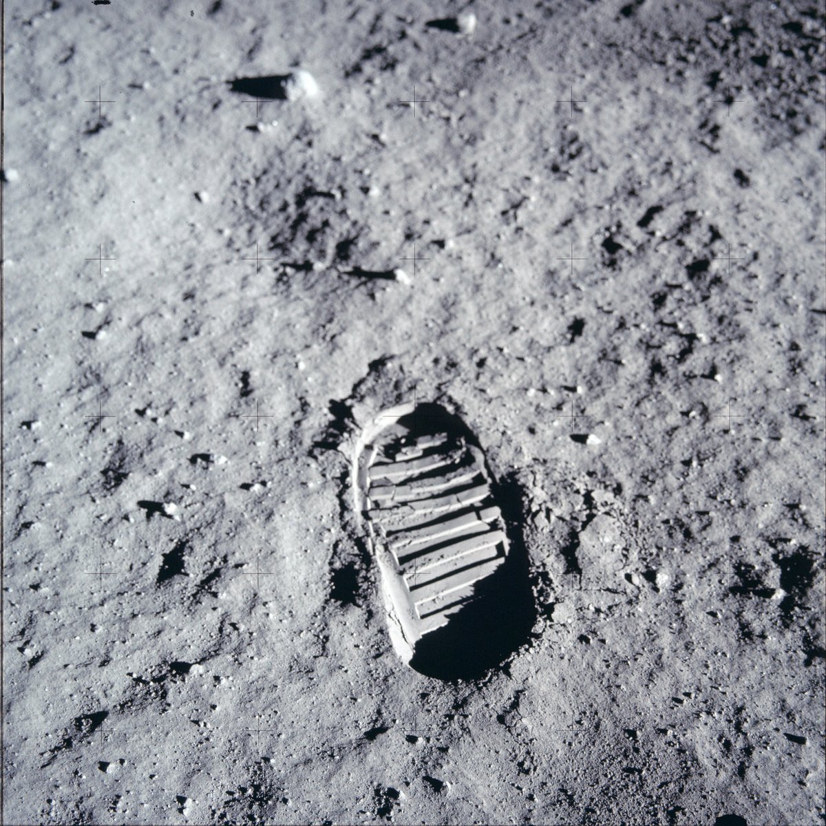 Fußabdruck auf dem Mond